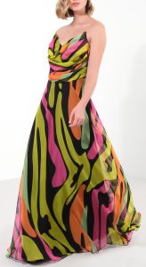 XPL- (56254) Μάξι printed φόρεμα