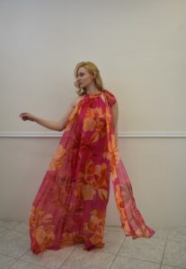 57067 FUCHSIA Φόρεμα φλοράλ