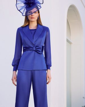 Couture Club 1G58 – Royal Blue Κοστούμι με Παντελόνα & Statement Ζώνη