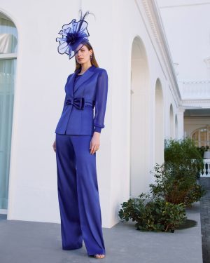 Couture Club 1G58 – Royal Blue Κοστούμι με Παντελόνα & Statement Ζώνη