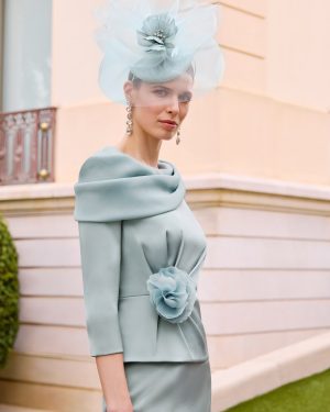 Couture Club 1G67 – Sage Green Ταγεράκι με Statement Λουλούδι