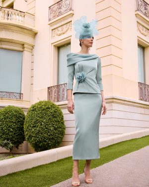 Couture Club 1G67 – Sage Green Ταγεράκι με Statement Λουλούδι